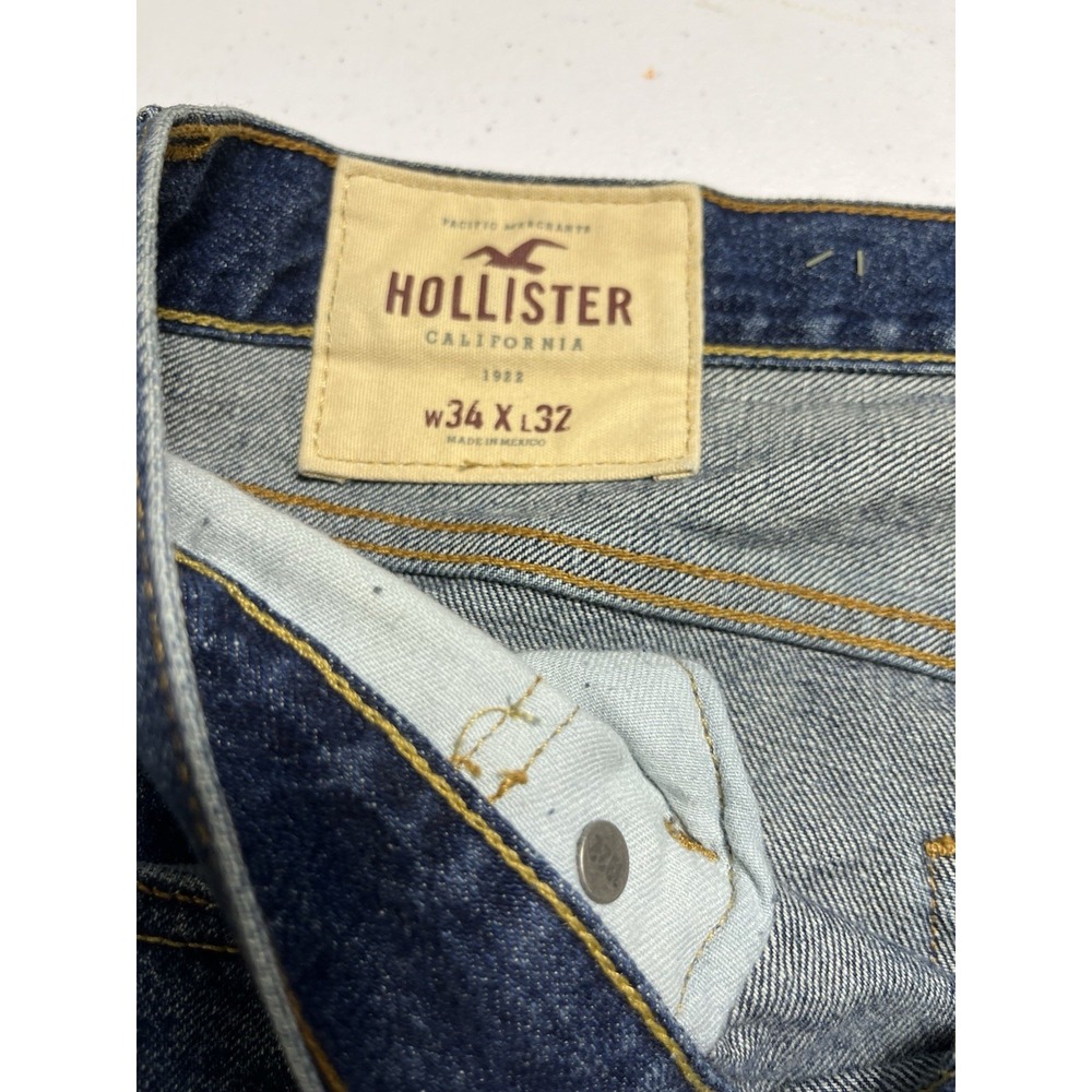 Hollister Mens Classic Straight Jeans 34x32 Button Fly Denim Pants - Picture 4 of 5